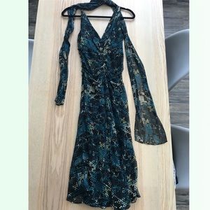 DVF Snake Print dress with shawl